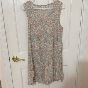 Joie Cream/Green/and Pink Sleeveless Tiered Sundress